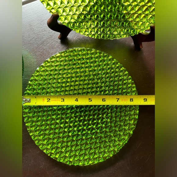 2 pressed green plates 8.25” - Picture 9 of 10